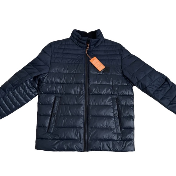 Hugo Boss Orange Oden Quilted Puffer Jacket Coat Dark Navy Blue Men 44R L - Picture 10 of 13